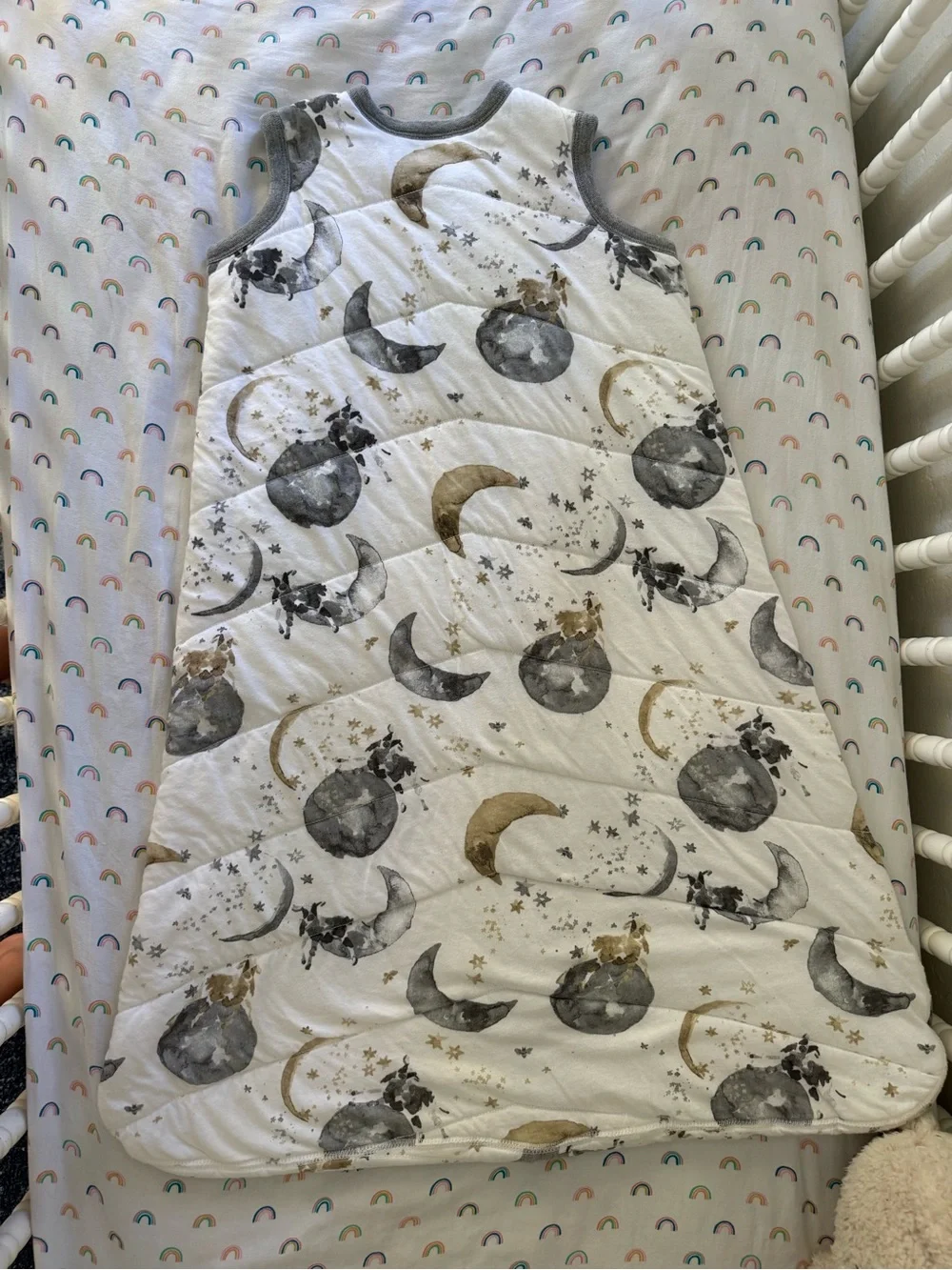 Burt’s Bees Beekeeper Neutral Moon & Stars Quilted Baby Sleep Sack 12-18 Months